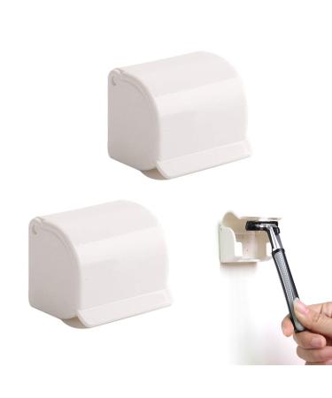 Generic QWL8 2 pieces wet razor Saugnapf holder Self -adhesive shaver holder wall No drilling required waterproof plastic cover for razors for home kitchen bathroom office plastic