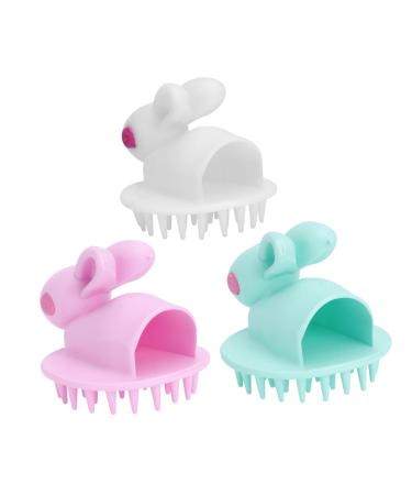 HOMSFOU 3pcs massage comb cleaning brush soft rubber massager shampoo brush hair brush child massage brush pp