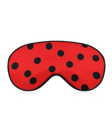 Black Dot Ladybugs Skin Printed Sleep Eye Mask Soft Blindfold Eye Cover with Adjustable Strap Night Eyeshade Travel Nap for Men Women