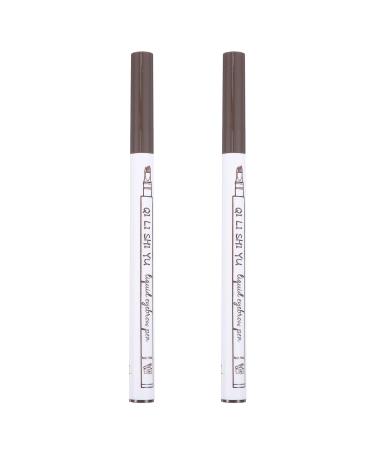 Housoutil Lot de 2 Crayons Sourcils Micro-fourche 4 Pointes Waterproof Effet Naturel Couleur Chestnut Maquillage des Sourcils Longue Tenue pour Usage Quotidien