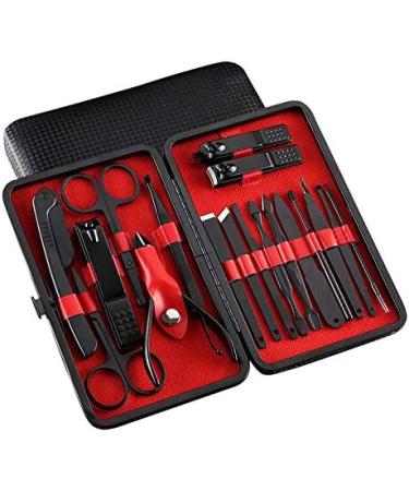 OPKDE 18 in 1 Nail Art Manicure Tools Pedicure Kit Scissor Tweezer Ear Pick Utility Toe Nail Clipper Facial Care Tool New(01) - Buy Online on GoSupps.com