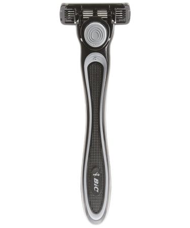 BIC Hybrid Flex 4 Titanium Men's Disposable Razors, For a Smooth, Ultra-Close and Comfortable Shave, 4 Cartridges + 1 Handle (SH4KP4C-BLA) 1 Handle 4 Cartridges