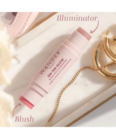 Wander Beauty On-the-Glow Blush and Illuminator - Strawberry Fields/Nude Glow - 7-in-1 Hydrating Stick Blush & Highlighter for Cheeks, Lips, Face & Body - Buy Online on GoSupps.com