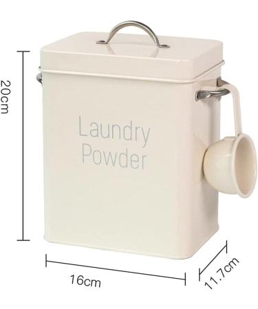 Detergent Box Washing Powder Box with Dosing Spoon 4 L Detergent Storage Washing Powder Can Washing Powder Box Storage Box Powder Storage Containers for Powder Food Pet Food Beige - Buy Online on GoSupps.com