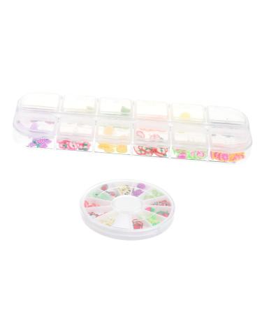 Beavorty 24 Boxes Fruit Slice DIY Manicure Space Beads Nail Art 3d Fruit Slices Fruit Nail Art Slices Earring Making Charms Stuffing 3d Nail Stickers Fruit Nail Slices Set Polymer Clay