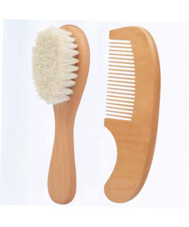 GLSTOY 2pcs Newborn Baby Gift Set - Infant Hair Brush and Wooden Comb | Baby Bristle Brush for Bathing | Toddler Shower Brush and Comb Set - Buy Online on GoSupps.com