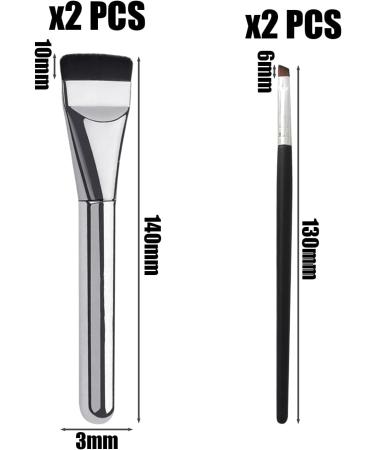 2 Pieces Foundation Brushes and 2 Pieces Eyebrow Brushes Foundation Brushes for Liquid Makeup Flat Foundation Brushes Flat Top Facial Brushes Easy to Use Liquid Foundation Brushes - Buy Online on GoSupps.com