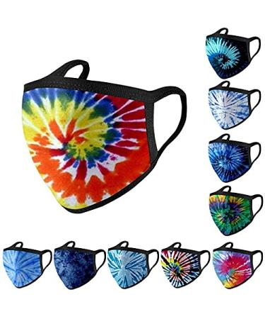 10 Pieces Adult Protect_Cover_Mask Washable Reusable Fashion Design Men Women (B)