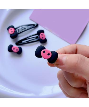 JSGHGDF Cute Bowknot Skull Shape Hairpins Hot Snap Hair Clip Spring Hair Clip for Woman Side Hair Clip BB clip - Buy Online on GoSupps.com