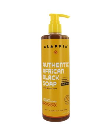 Authentic African Black Soap Body Wash - Turmeric Ginger 12 fl oz | Alaffia - Buy Online on GoSupps.com