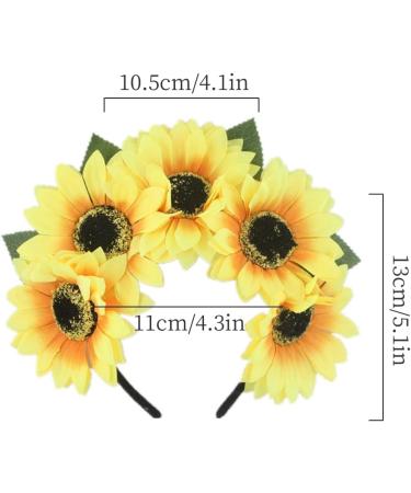 Kalsfisuia Sunflower Hair Accessory Polyester Beach Hair Decoration Simulation Flower Hair Hoop for Women and Girl - Buy Online on GoSupps.com