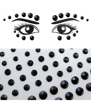 3 Sheets Black Crystal Diamonds Rhinestone Stickers Self Adhesive Gems for Face, Body, and Nail Art - Festival Accessory and DIY Decorations - Buy Online on GoSupps.com