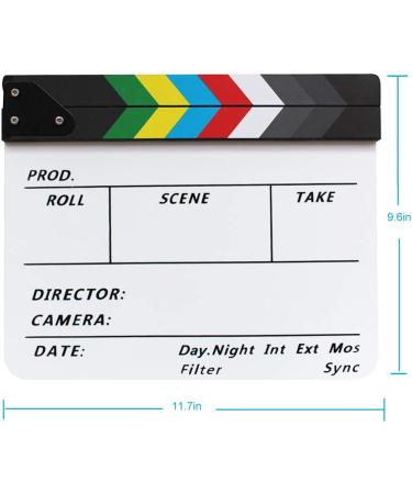 Movie Directors Clapboard for Photography & Video - Acrylic Slate with Magnetic Blackboard Eraser - Buy Online on GoSupps.com