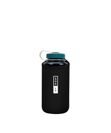 Sok It Botl Sok Reusable Neoprene Insulator Sleeve Holder for Cold Drinks in Water Bottles (Black Fits 32oz Nalgene) Black Fits 32oz Nalgene