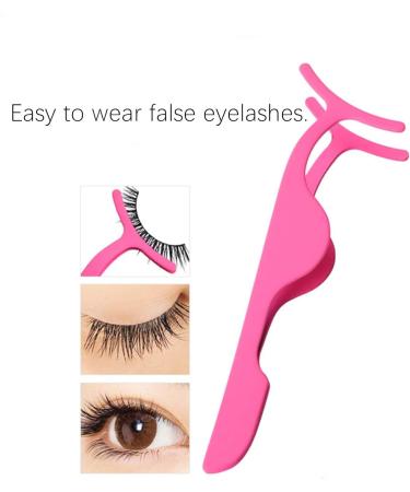 False Eyelash Applicator Set - 2PCS Stainless Steel Tweezers for Easy Magnetic Eyelash Application | Pink & Black - Buy Online on GoSupps.com