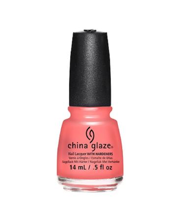 China Glaze Nail Lacquer with Hardeners 14 ml About Layin' Out Salmon Pink Cr me
