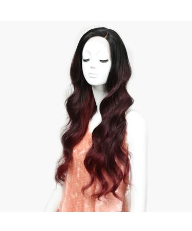 SHIYID Hair Lace Front Blonde Wig Long Wavy Red African American Synthetic Wigs COLOR