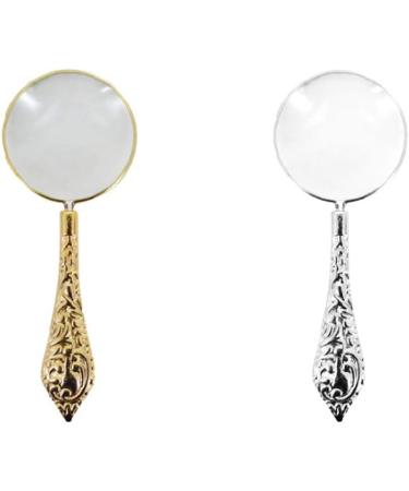 European Delicate Pattern Handle Retro Glass Lens High-Grade Embossed Handle Reading Magnifying Glass for The Elderly Scholars Students Gifts Collection Small Gift - Buy Online on GoSupps.com