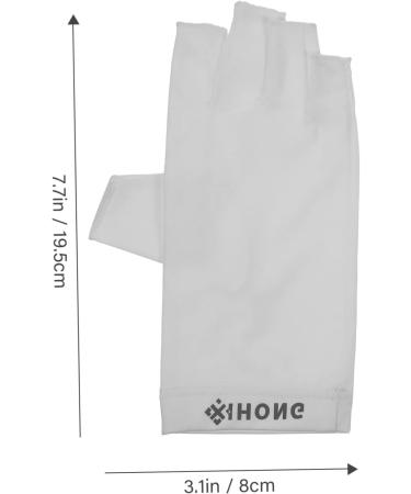 Healeved 5 Pairs Gloves Summer Gloves Gel Nail Gloves Sun Protection Gloves Nail Light Fingerless Gloves Manicure White Fabric Women's - Buy Online on GoSupps.com