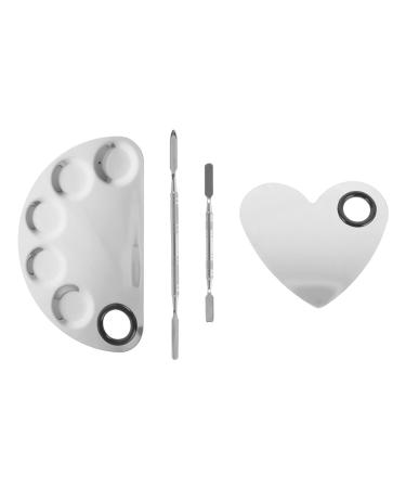 Beaupretty 2st stainless steel palette make-up palette clever tablet nail tool nail polish for tray made of stainless steel eyelash tools tools for color scraps of stainless steel handy spatula