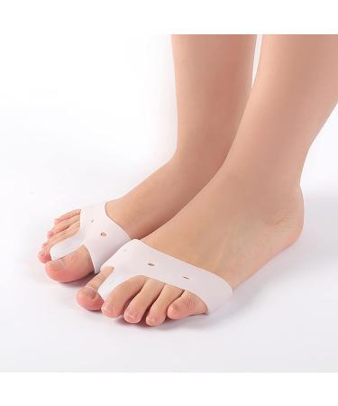 ALINZO Gel Toe Separator - Silicone Bunion Corrector for Women | Toe Straightener & Foot Stretcher | Big Toe Spacers & Spreaders | Bunion Corrector for Yoga (White) - Buy Online on GoSupps.com