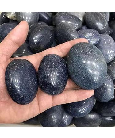 55mm-65mm Natural Oval Shape Quartz Palm Size Blue Sand Crystals Stones 1pc Chakra Reiki Balancing - Buy Online on GoSupps.com