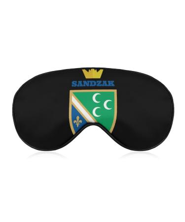 Sandzak Flag Crown Sleep Mask Eye Cover for Sleeping Blindfold with Adjustable Strap Blocks Light Night Travel Nap for Men Women