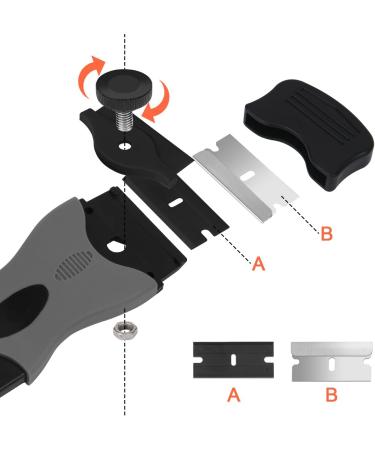 Flintronic Ceranium Field Scraper Set - 20 Stainless Steel & Plastic Blades for Kitchen & Stove Cleaning - Durable Glass Ceramic Scraper Tool - Buy Online on GoSupps.com