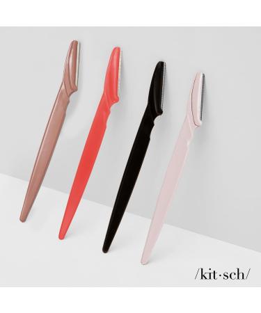 Kitsch Dermaplaning Tool - 12 Pack Facial Razors for Women | Eyebrow & Face Hair Removal | Black Blush - Buy Online on GoSupps.com