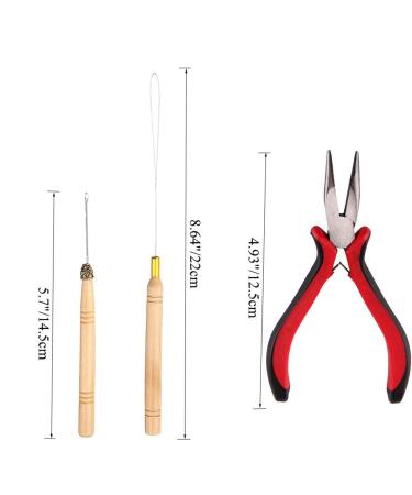 Professional Hair Extensions Tools Kit with 500 Micro Ring Beads, Plier, Hook Needle, Clips - for Fairy Hair Tinsel Strands - Buy Online on GoSupps.com