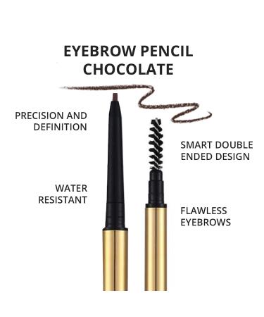 Eyebrow Definer Pencil - Fill, Define, and Volumize Brows | Long Lasting & Waterproof | Precision Double Ended Design | Mela Beauty Studio (Chocolate) - Buy Online on GoSupps.com