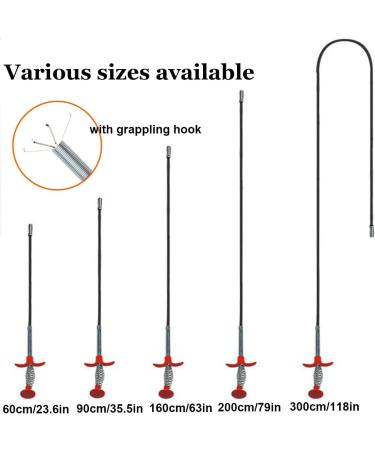2024 Sewer Cleaning Hook - No Chemicals Drain Clog Remover Tool with Claws for Toilet & Kitchen Sink (300cm/118in - Buy Online on GoSupps.com