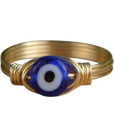 Devil's Eye - Copper - Copper Silver Gold Wire Wrapped s for Women Lucky Blue Glass Bead Wedding Goth Trendy Jewelry Fovolat Gold 7 - Buy Online on GoSupps.com