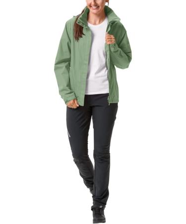 Vaude Women's Escape Bike Light Jacket - 2-Layer Rain Protection Hood in Collar Eco Finish - Reliable Cycling Gear in Willow Green - Buy Online on GoSupps.com