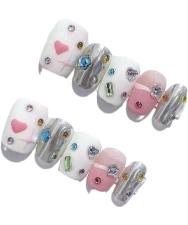 Handmade Long and Short Nail Patches for Artificial Nail Enhancement(Color:19519 Size:XS) - Buy Online on GoSupps.com