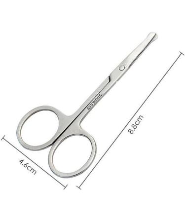 1PCS Silver Polished Stainless Steel Rounded Tip Personal Care Scissor Nose Ear Hair Trimmers Beard Hair Remover Removing Tools Makeup Accessories for Men and Women - Buy Online on GoSupps.com