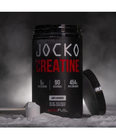 Jocko Fuel Creatine Monohydrate Powder - 90 Servings, 16 oz - Dietary Supplement for Athletic Performance & Muscle Growth - Unflavored - Buy Online on GoSupps.com