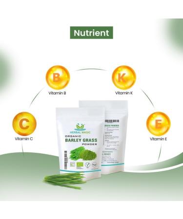 Herbal Magic Organic Barley Grass Powder 100g - Delicious & Nutritious Superfood for Smoothies & Recipes - Buy Online on GoSupps.com