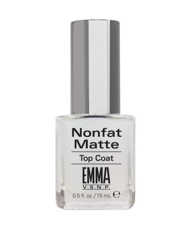 EMMA Beauty Nonfat Matte Top Coat  Long-Lasting Nail Polish Top Coat with Matte Finish  12+ Free Formula  100% Vegan & Cruelty-Free  0.5 fl. oz.