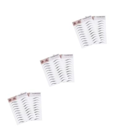 DOITOOL 6 Pcs 3d Eyebrow Stickers 3d Imitation Eyebrow Natural Artificial Eyebrow Women's Cosmetic Template ze001x3pcs Blackx3pcs