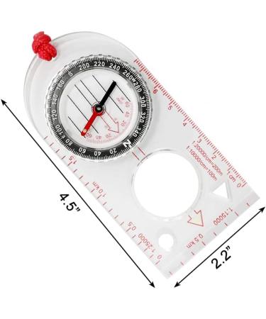 Multifunctional Waterproof Navigation Compass Map Ruler Magnifier for Explorer Hiking Map Reading and Navigation with Adjustable Lanyard - Buy Online on GoSupps.com