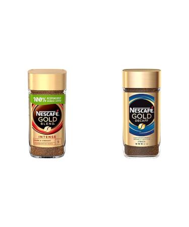 Nescaf Gold Blend Intense Instant Coffee Rich & Full-Bodied Dark Roasted Coffee Arabica & Robusta Coffee Premium Instant Coffee 200g & Gold Blend Decaff Instant Coffee 200g