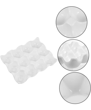 12 Egg Tray Food Tray Fridge Refrigerator Ceramic Egg Keeper Ceramic Egg Holder Bracket Ceramics - Buy Online on GoSupps.com