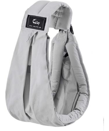 CUBY Baby Carrier Sling - Natural Cotton, Adjustable & Comfortable for Newborns - Light Grey - Buy Online on GoSupps.com