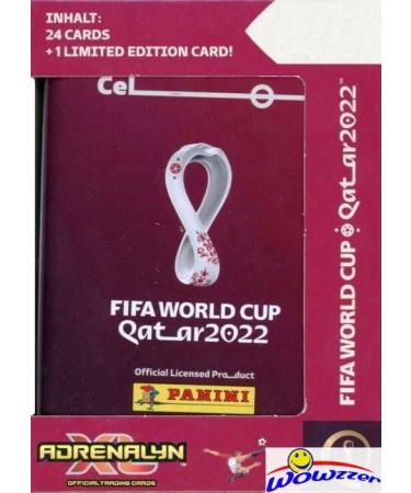 2022 Panini Adrenalyn XL World Cup Qatar Collectors TIN with 24 Cards & Limited Edition! Imported!  Look for Cards from Lionel Messi, Kylian Mbappe, Christian Pulisic, Ronaldo & More! Imported! WOWZZER!