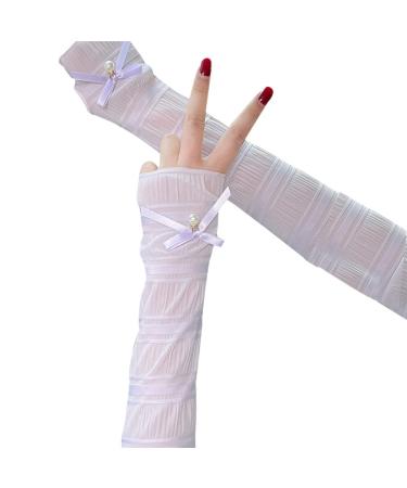 UPOSAO Time fingerless gloves UV sun protection pointed pearl army pulp elastic breathable summer armstulpe handstulps Handstulp bicycle gloves for women cycling golf cycling for women purple - Buy Online on GoSupps.com