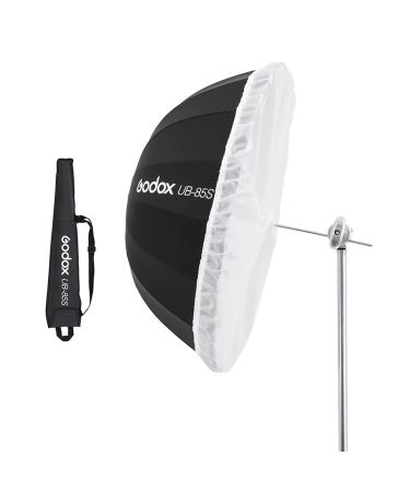 Godox UB-85S 33.4 inch 85cm Parabolic Inner Silver Reflec Umbrella Studio Light Umbrella with Diffuser Cover Cloth(UB-85S)