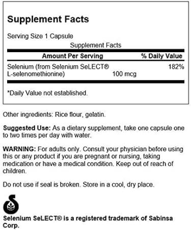 Swanson Selenium L-Selenomethionine 100 mcg - 300 Capsules - Buy Online on GoSupps.com