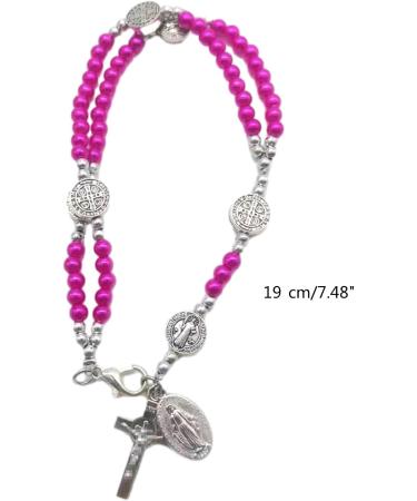 Oralgo Catholic Cross Finger Chain Bracelet - Double-Aged Art Pearls Rosary Wrist Chain for Women & Girls - Imitation Pearls - Buy Online on GoSupps.com