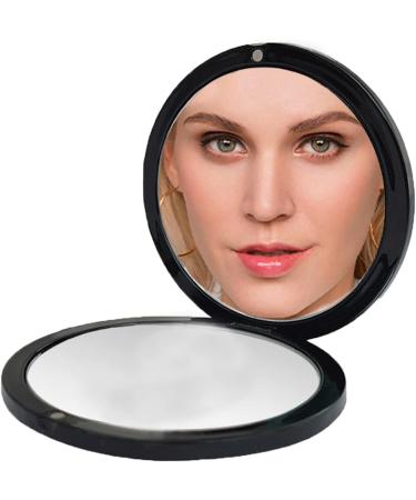 KEQKEV Compact Travel Mirror - Portable Black Round Handheld Makeup Mirror | Stylish & Functional eCommerce Shipping Worldwide - Buy Online on GoSupps.com